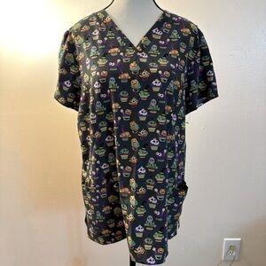 Women’s Dental Scrubs - Size Large - NWOT - Halloween Theme